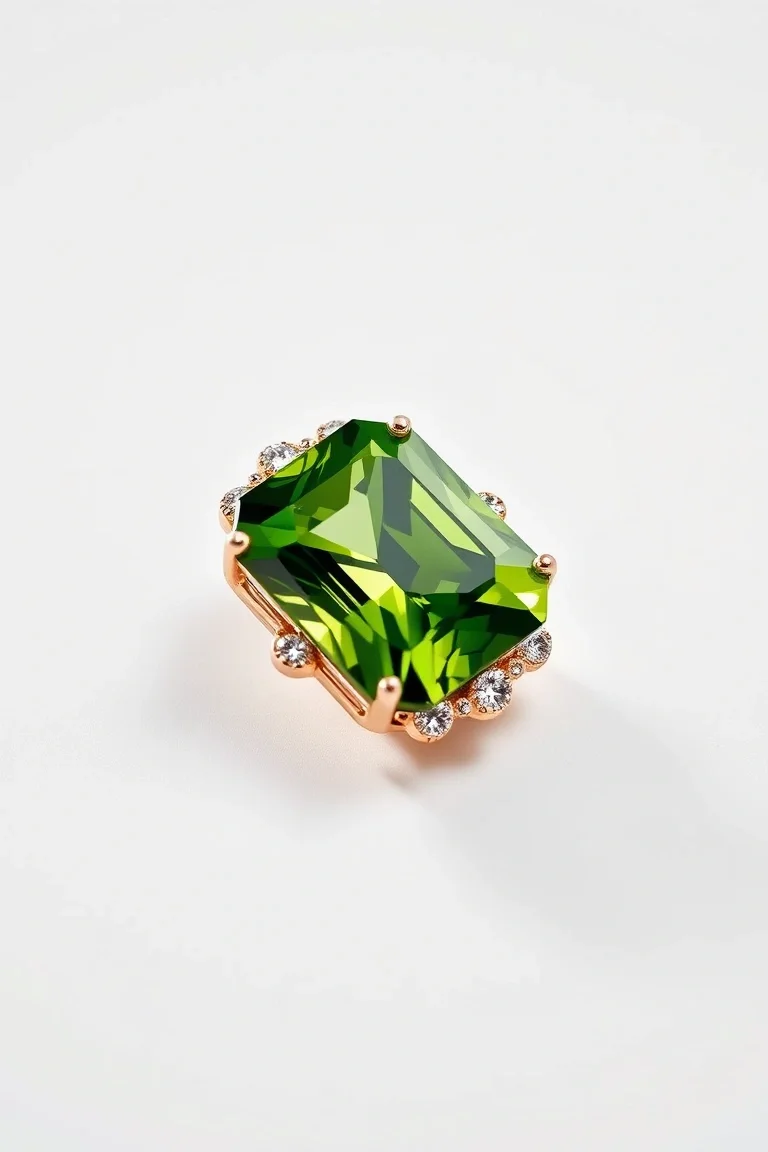 14K CONTEMPORARY PERIDOT DIAMOND SLIDE