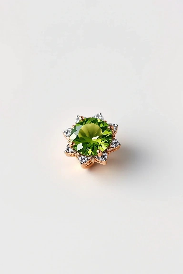 14K CONTEMPORARY PERIDOT DIAMOND SLIDE