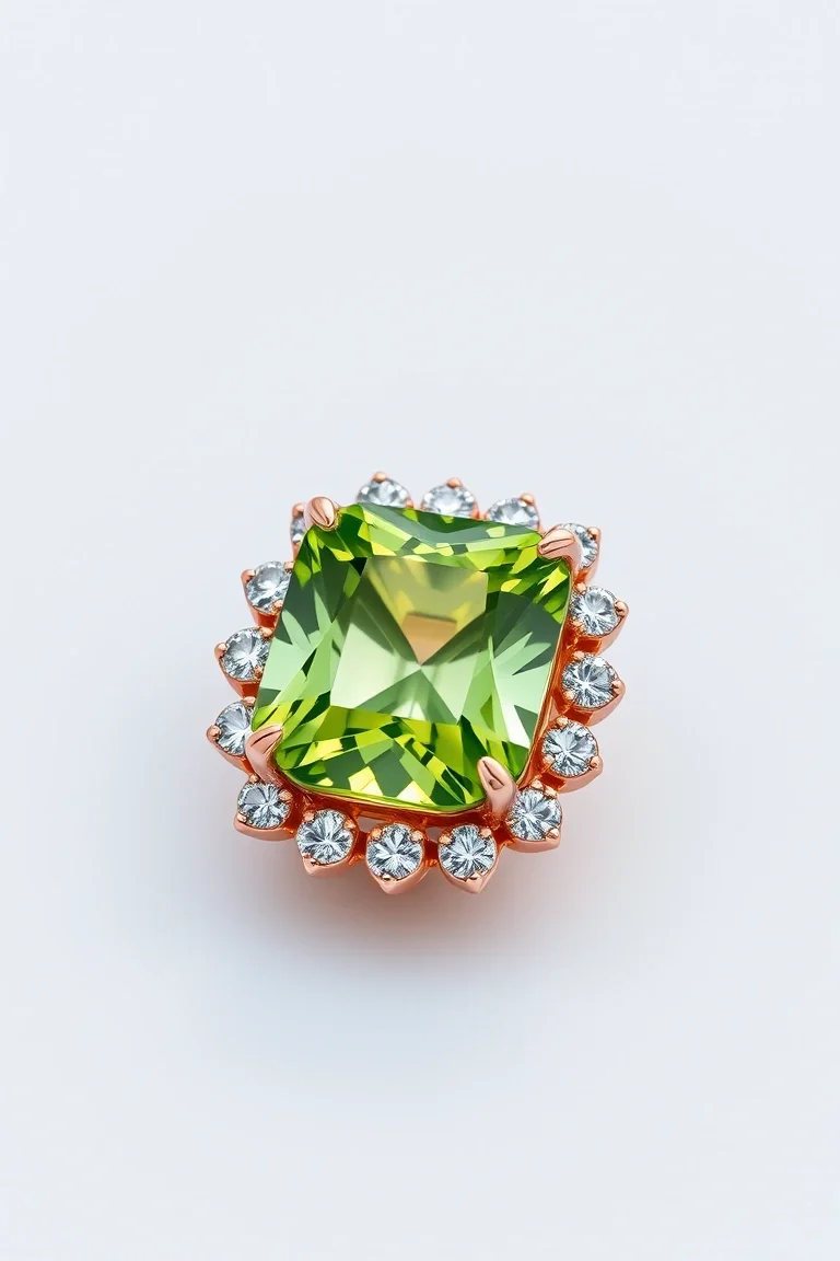 14K CONTEMPORARY PERIDOT DIAMOND SLIDE