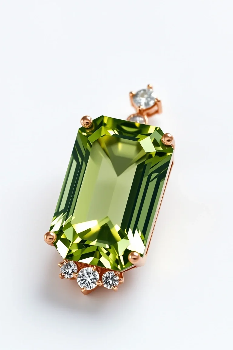 14K CONTEMPORARY PERIDOT DIAMOND SLIDE