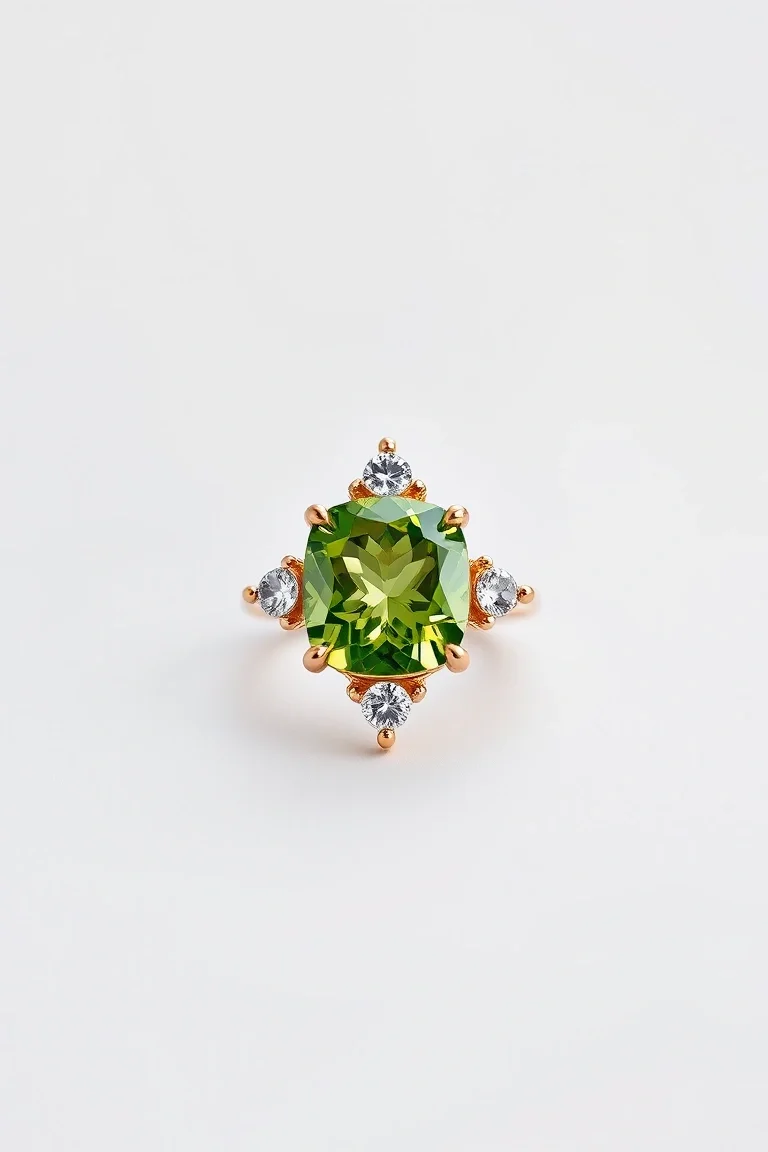 14K CONTEMPORARY PERIDOT DIAMOND SLIDE