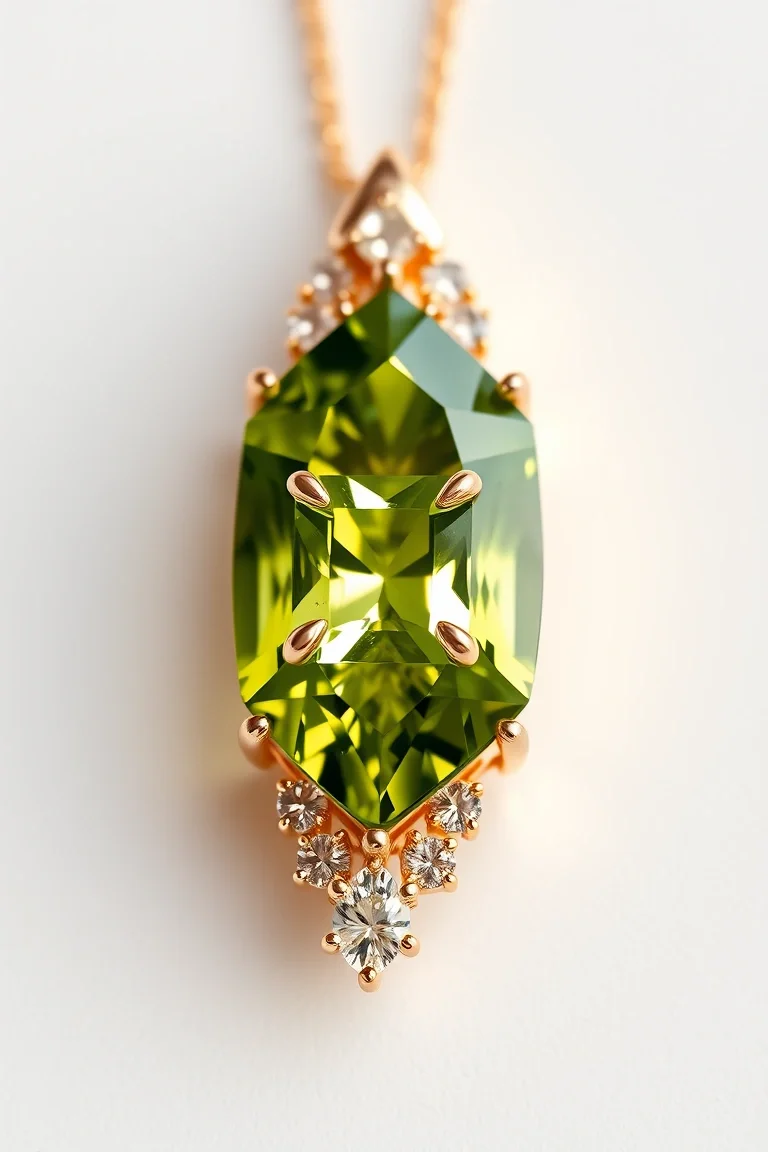 14K CONTEMPORARY PERIDOT DIAMOND SLIDE