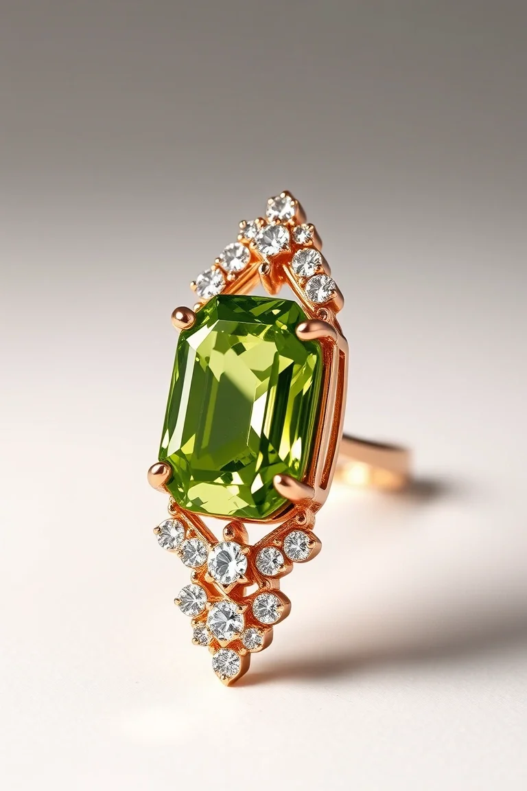 14K CONTEMPORARY PERIDOT DIAMOND SLIDE