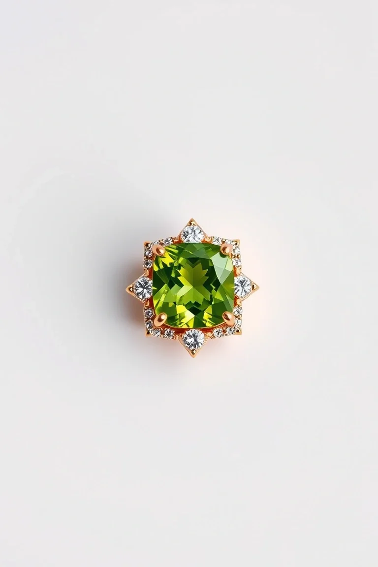 14K CONTEMPORARY PERIDOT DIAMOND SLIDE