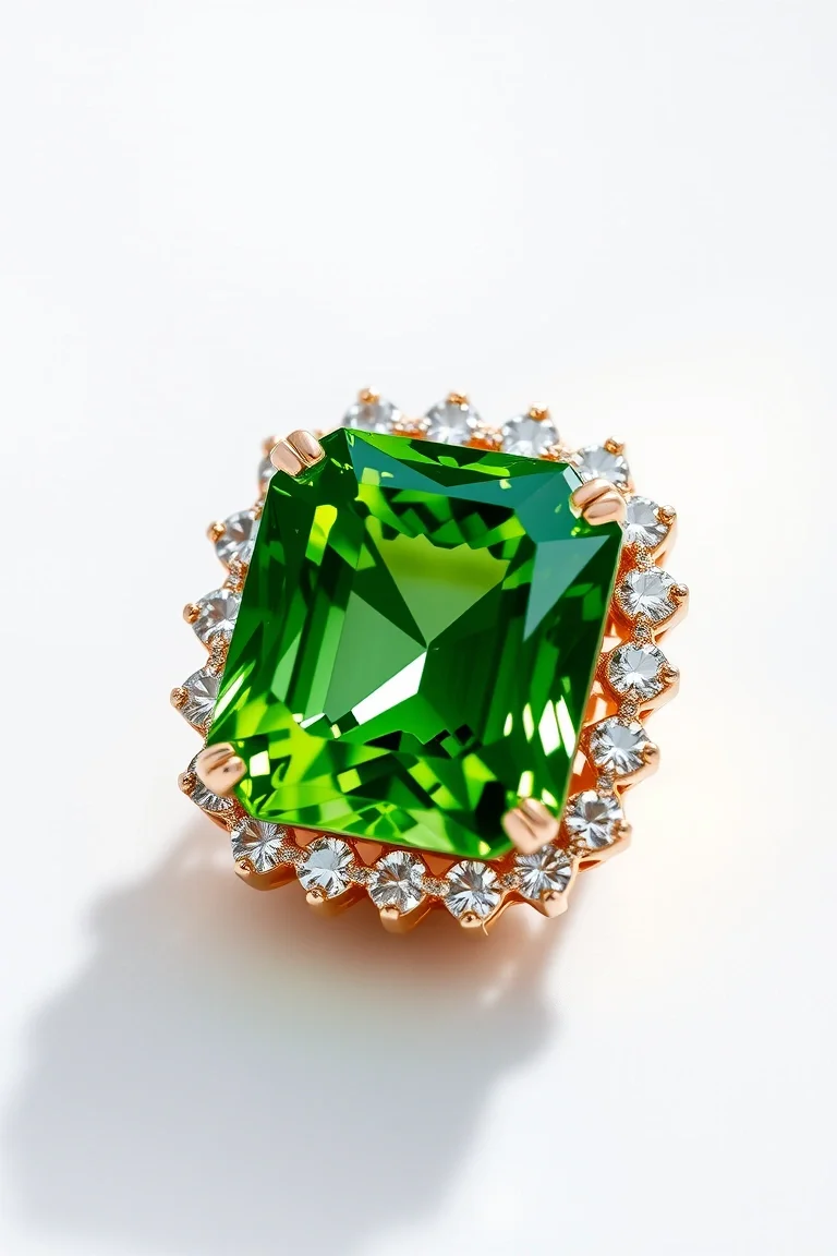 14K CONTEMPORARY PERIDOT DIAMOND SLIDE