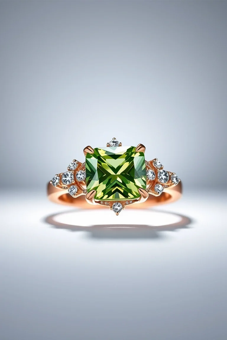 14K CONTEMPORARY PERIDOT DIAMOND SLIDE
