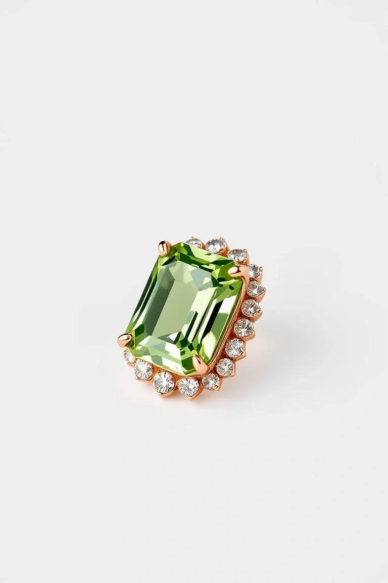 14K CONTEMPORARY PERIDOT DIAMOND SLIDE