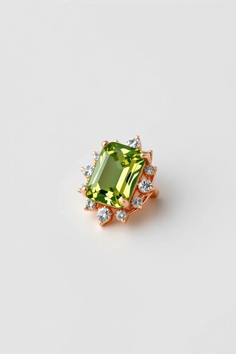 14K CONTEMPORARY PERIDOT DIAMOND SLIDE