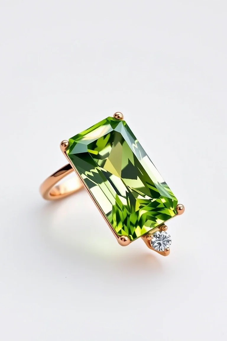 14K CONTEMPORARY PERIDOT DIAMOND SLIDE