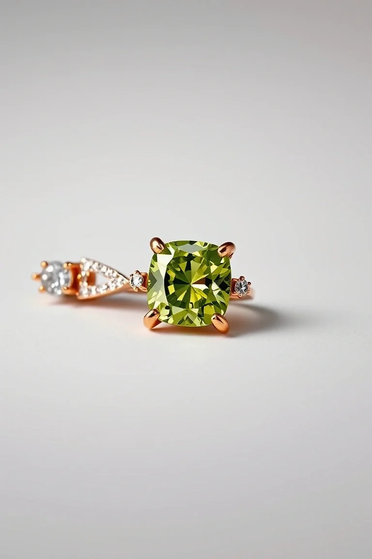 14K CONTEMPORARY PERIDOT DIAMOND SLIDE