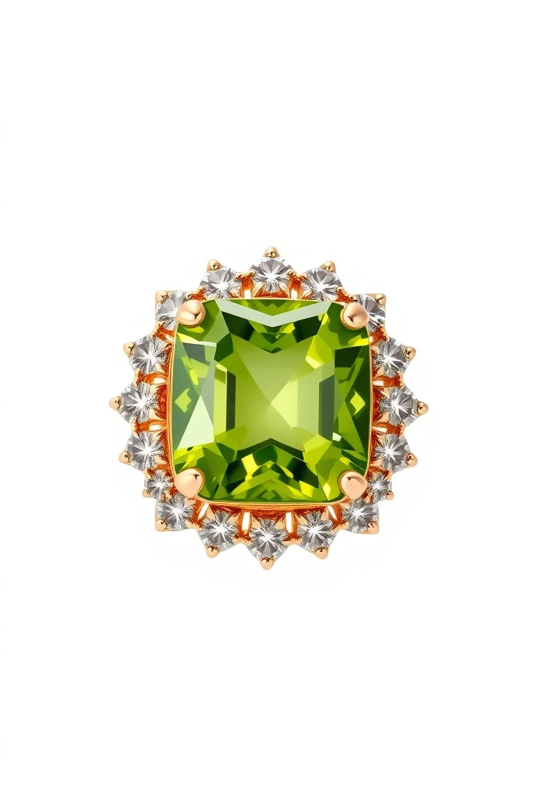14K CONTEMPORARY PERIDOT DIAMOND SLIDE