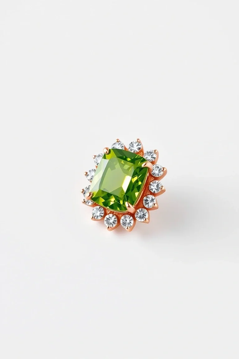 14K CONTEMPORARY PERIDOT DIAMOND SLIDE