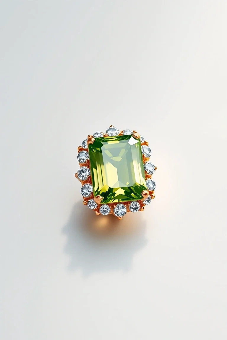 14K CONTEMPORARY PERIDOT DIAMOND SLIDE