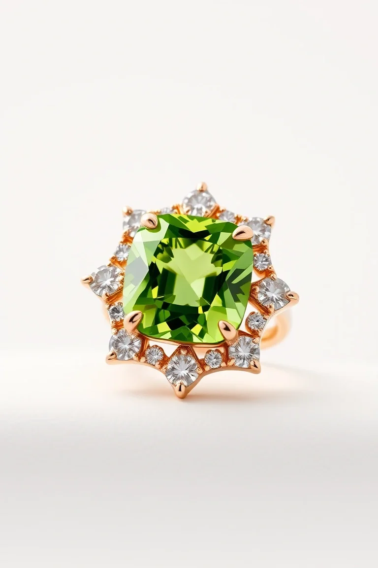14K CONTEMPORARY PERIDOT DIAMOND SLIDE