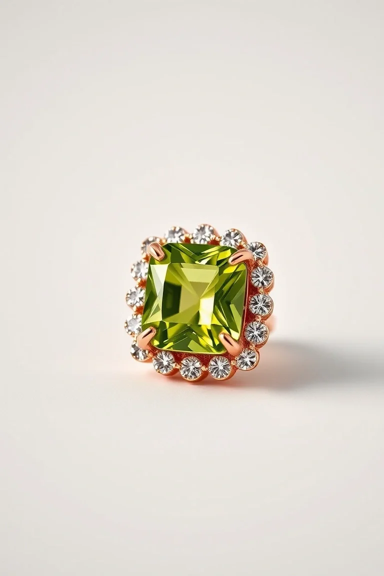 14K CONTEMPORARY PERIDOT DIAMOND SLIDE