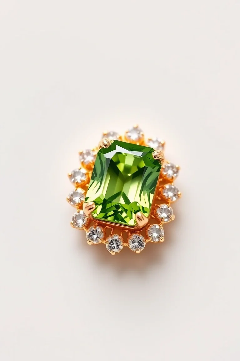 14K CONTEMPORARY PERIDOT DIAMOND SLIDE