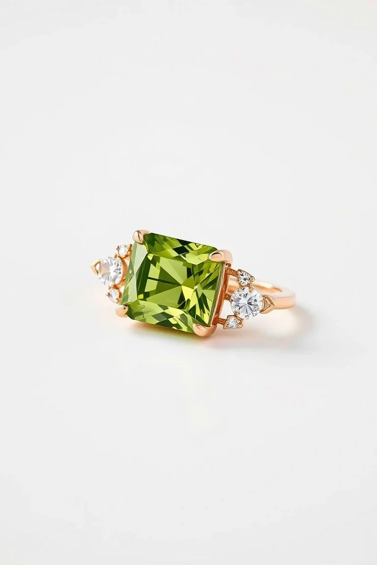 14K CONTEMPORARY PERIDOT DIAMOND SLIDE