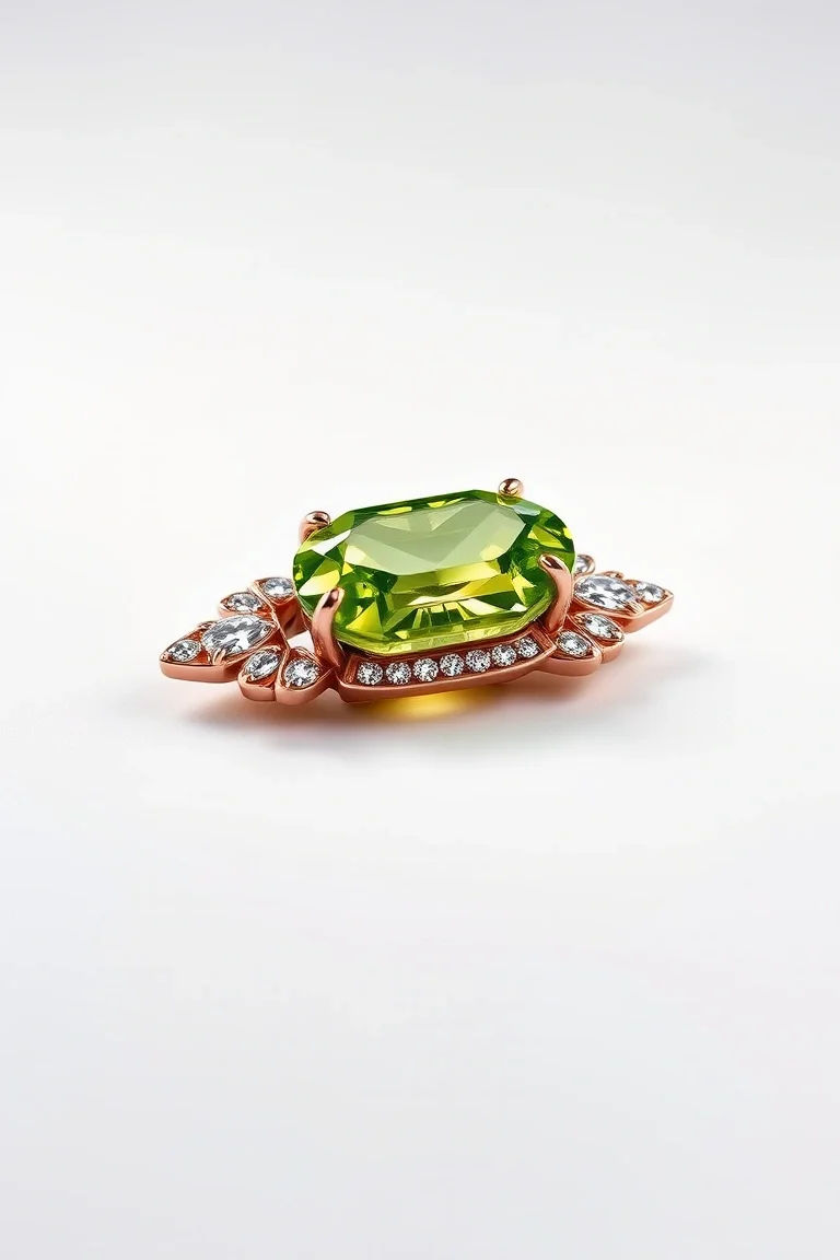 14K CONTEMPORARY PERIDOT DIAMOND SLIDE