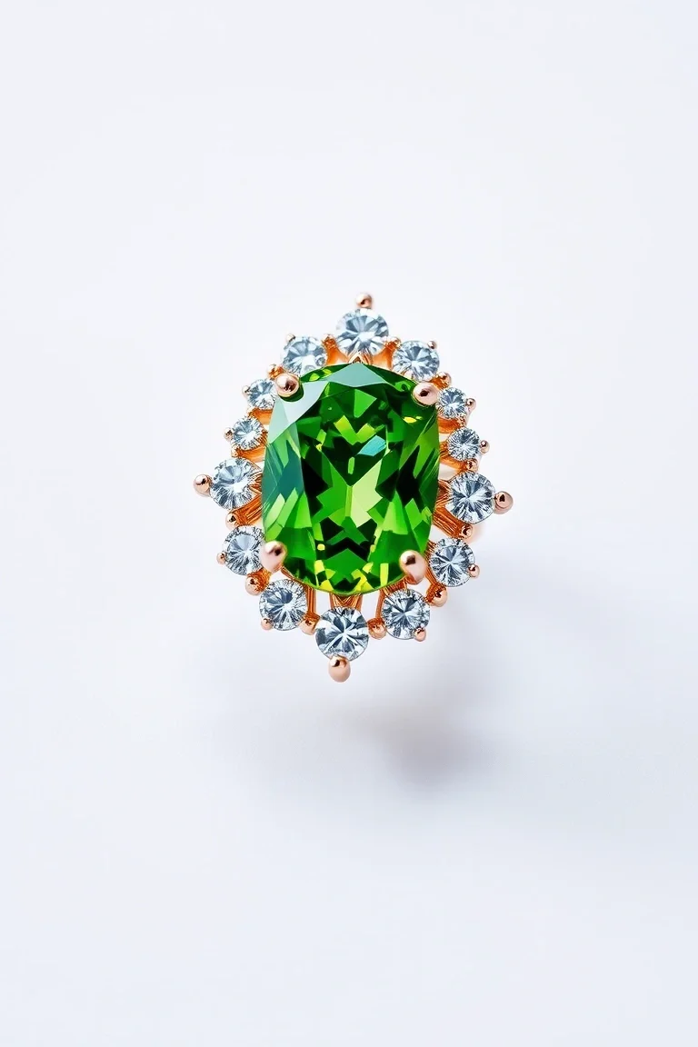 14K CONTEMPORARY PERIDOT DIAMOND SLIDE