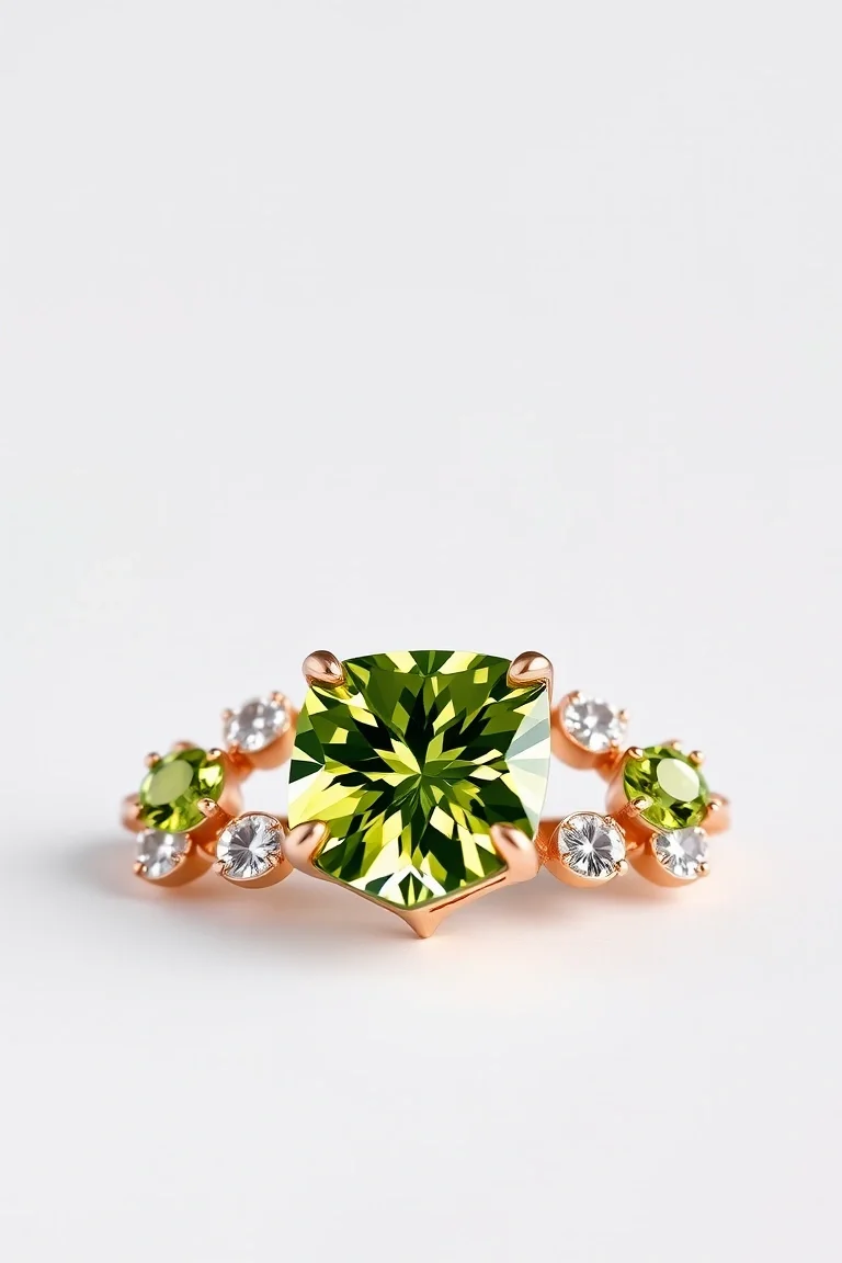 14K CONTEMPORARY PERIDOT DIAMOND SLIDE