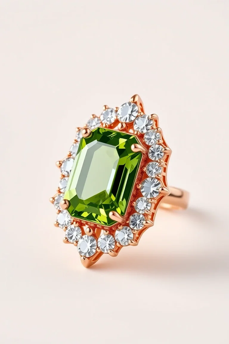 14K CONTEMPORARY PERIDOT DIAMOND SLIDE