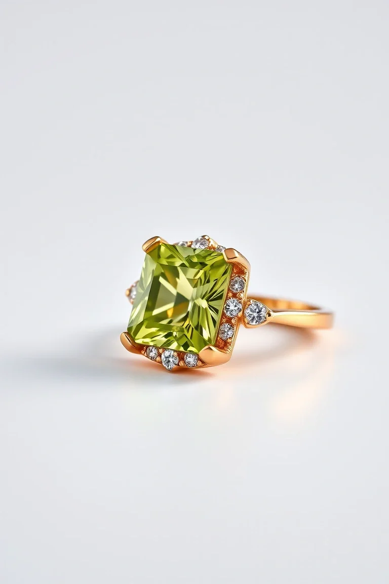 14K CONTEMPORARY PERIDOT DIAMOND SLIDE
