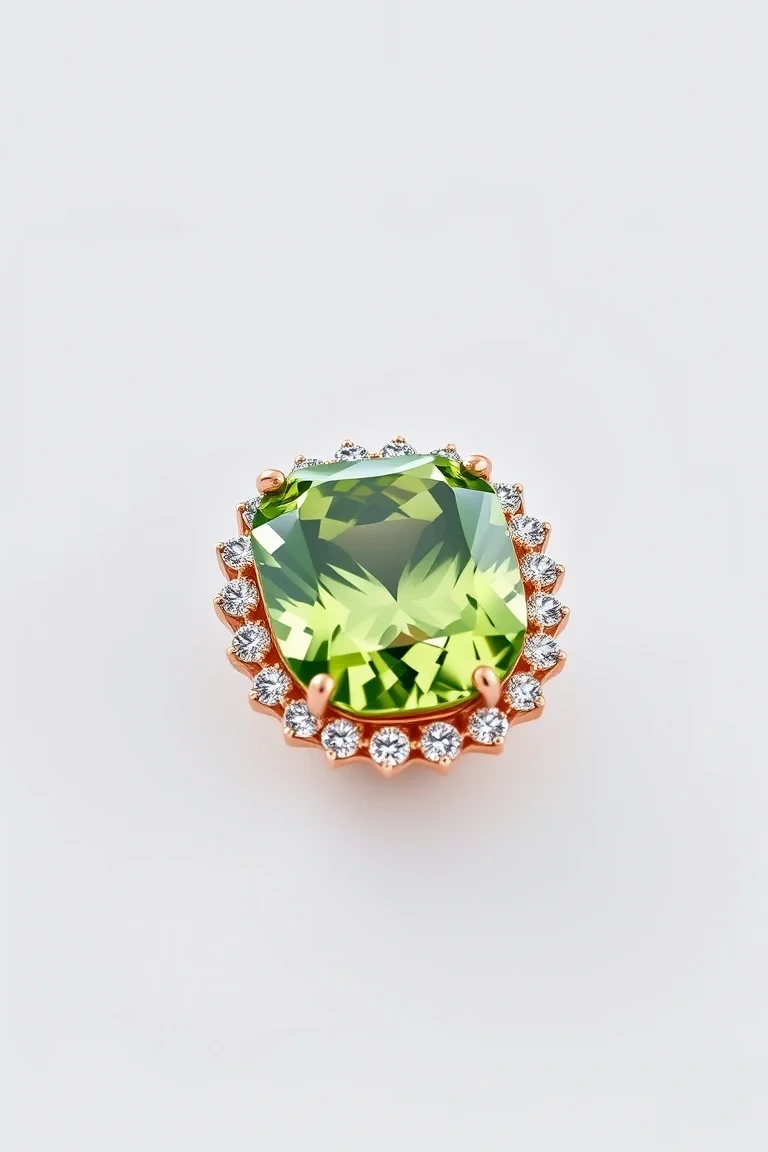 14K CONTEMPORARY PERIDOT DIAMOND SLIDE