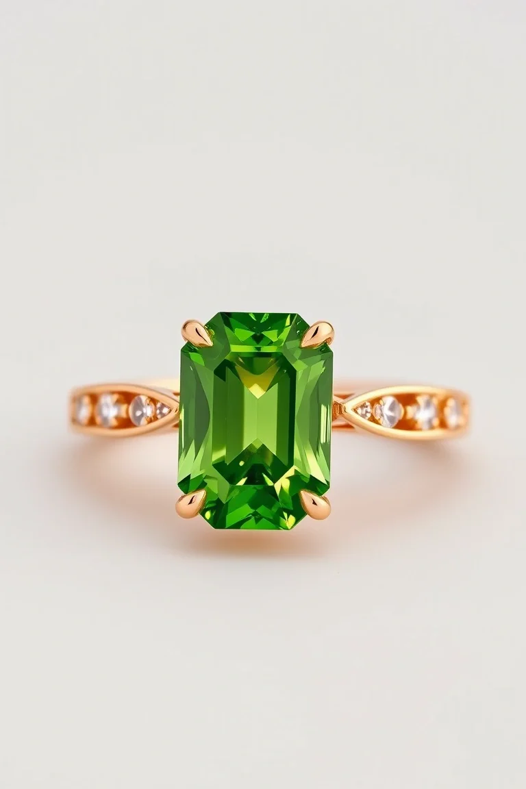 14K CONTEMPORARY PERIDOT DIAMOND SLIDE