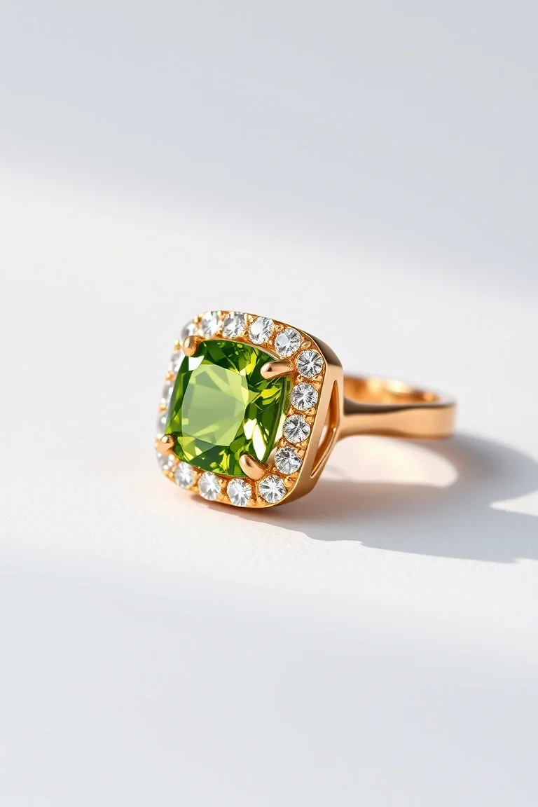 14K CONTEMPORARY PERIDOT DIAMOND SLIDE