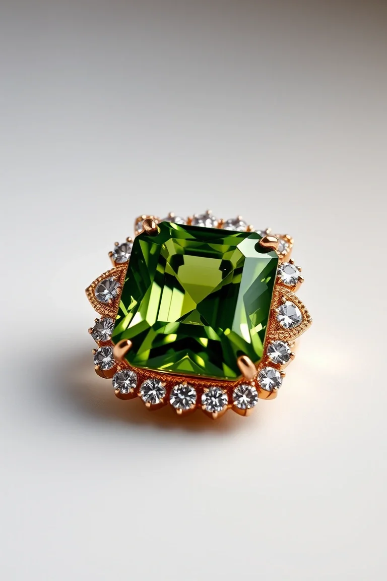 14K CONTEMPORARY PERIDOT DIAMOND SLIDE