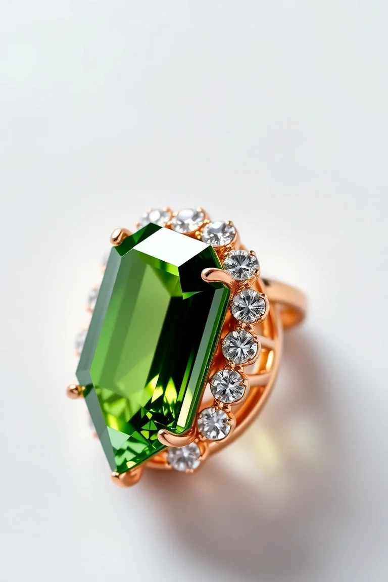 14K CONTEMPORARY PERIDOT DIAMOND SLIDE