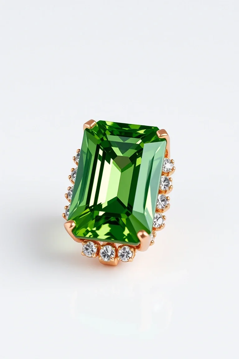 14K CONTEMPORARY PERIDOT DIAMOND SLIDE