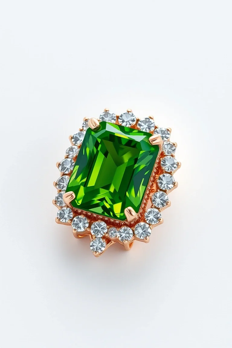 14K CONTEMPORARY PERIDOT DIAMOND SLIDE