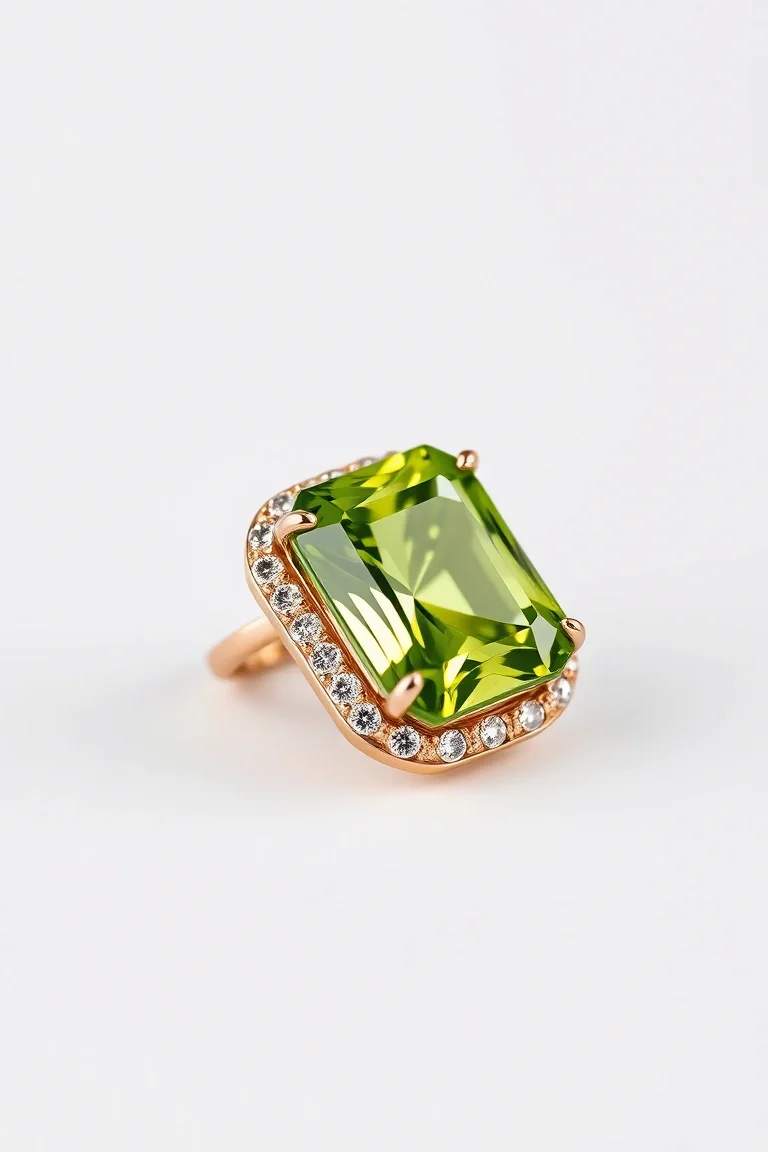 14K CONTEMPORARY PERIDOT DIAMOND SLIDE