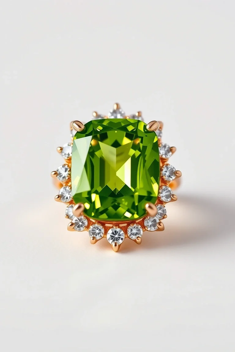 14K CONTEMPORARY PERIDOT DIAMOND SLIDE