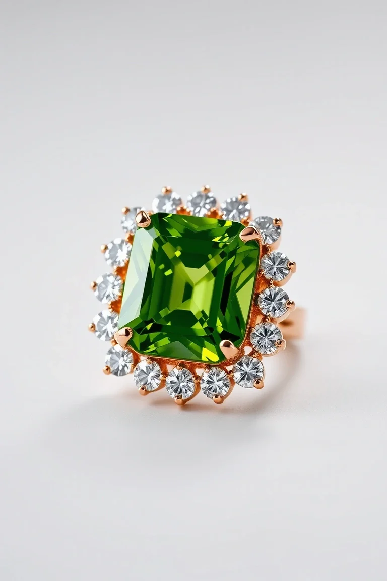 14K CONTEMPORARY PERIDOT DIAMOND SLIDE