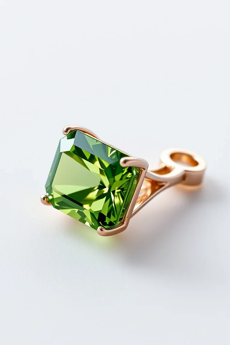 14K CONTEMPORARY PERIDOT DIAMOND SLIDE