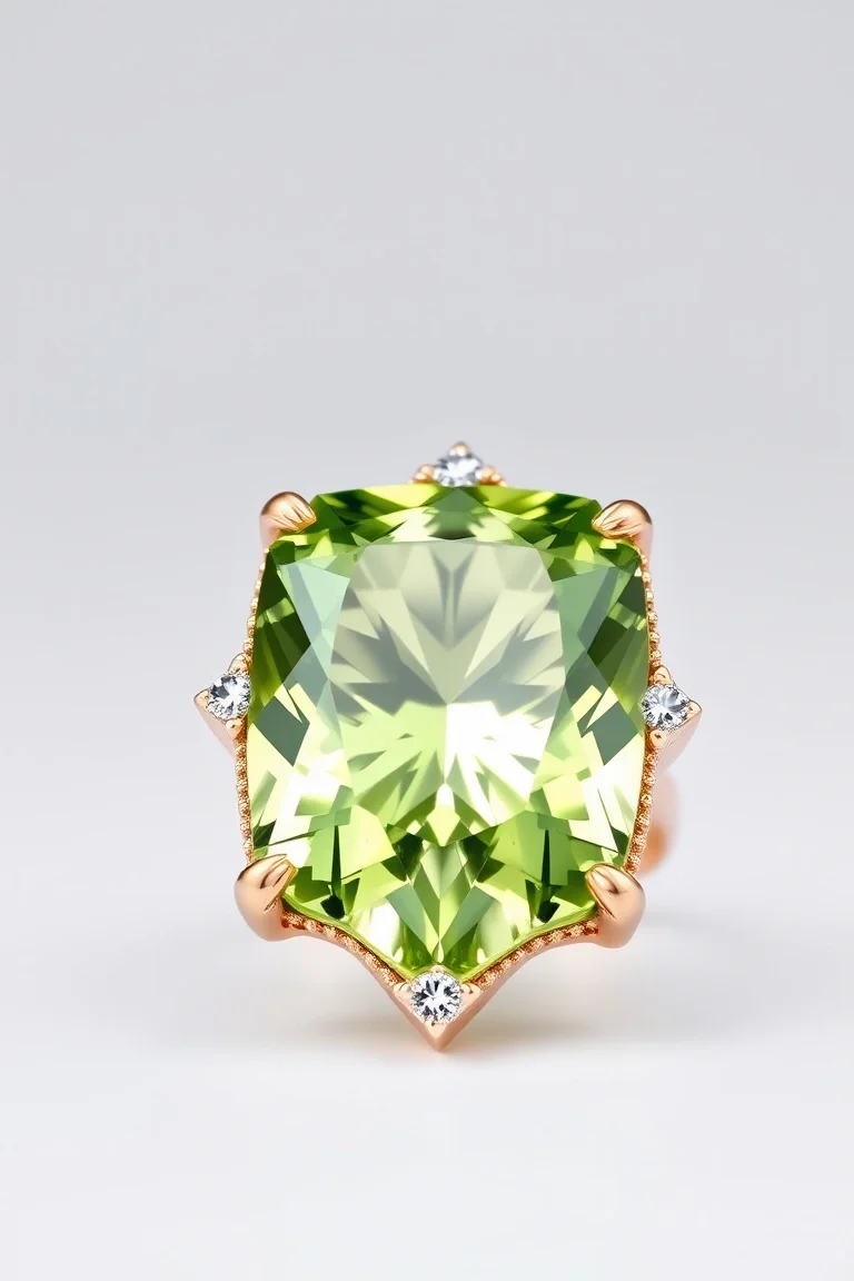 14K CONTEMPORARY PERIDOT DIAMOND SLIDE