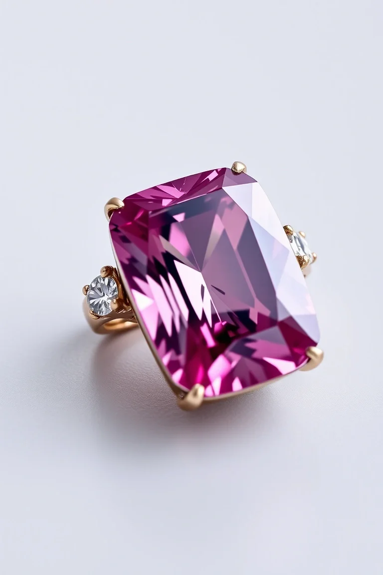 14K CONTEMPORARY PINK TOURMALINE DIAMOND SLIDE