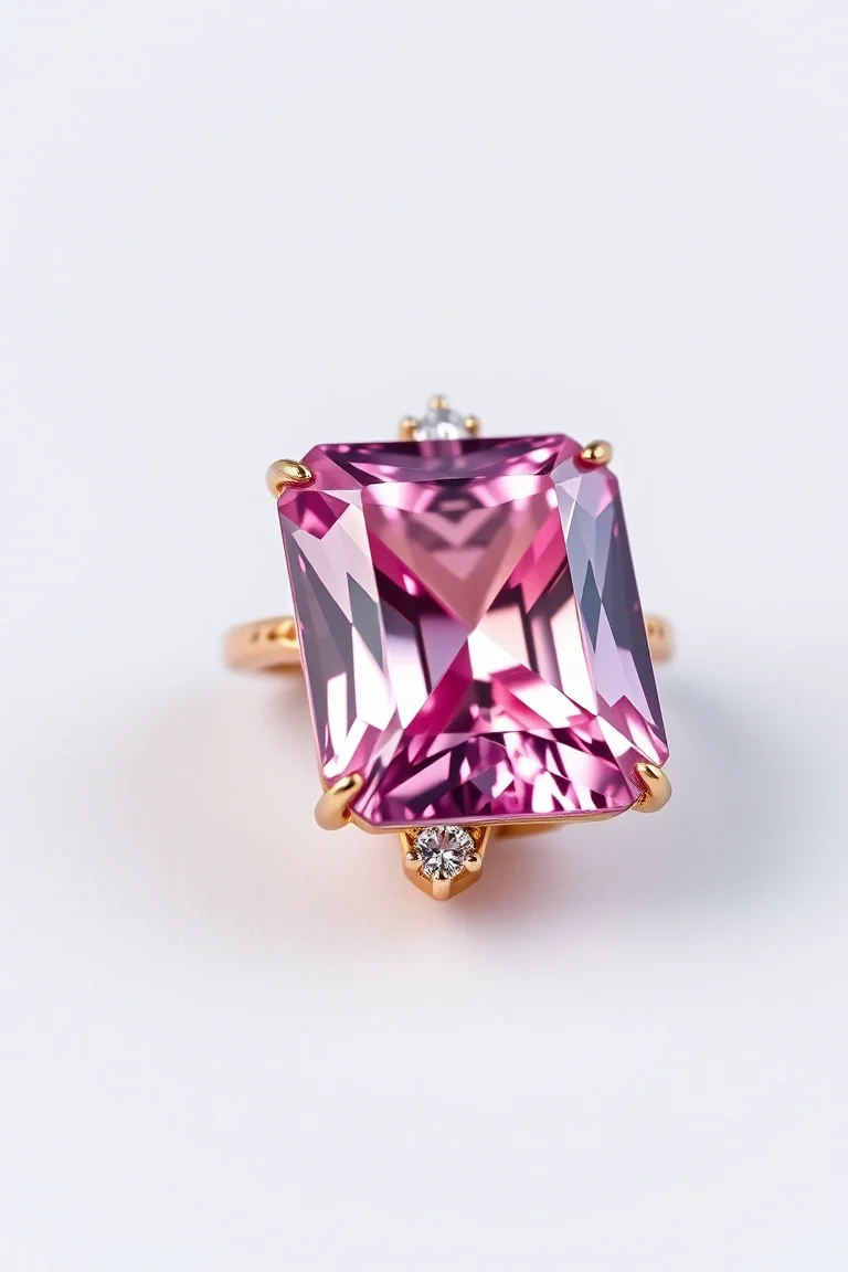 14K CONTEMPORARY PINK TOURMALINE DIAMOND SLIDE
