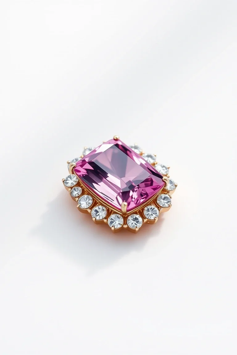 14K CONTEMPORARY PINK TOURMALINE DIAMOND SLIDE