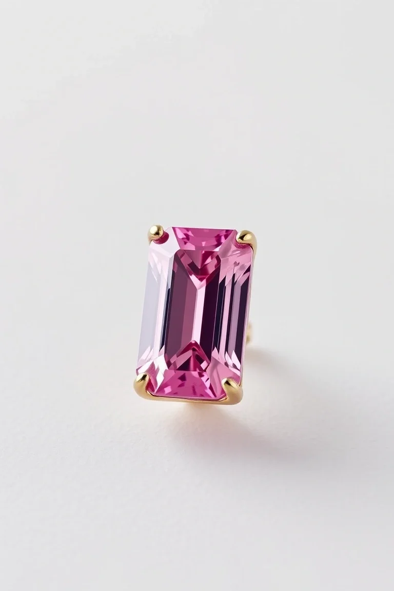 14K CONTEMPORARY PINK TOURMALINE DIAMOND SLIDE