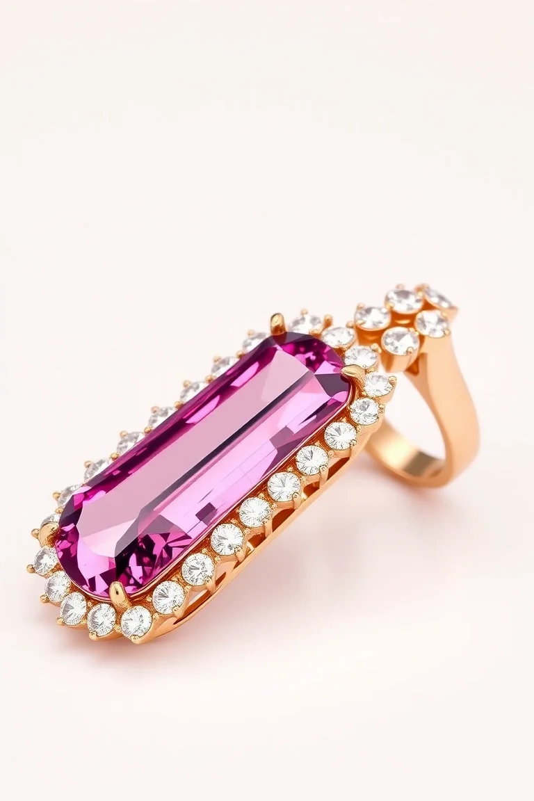 14K CONTEMPORARY PINK TOURMALINE DIAMOND SLIDE