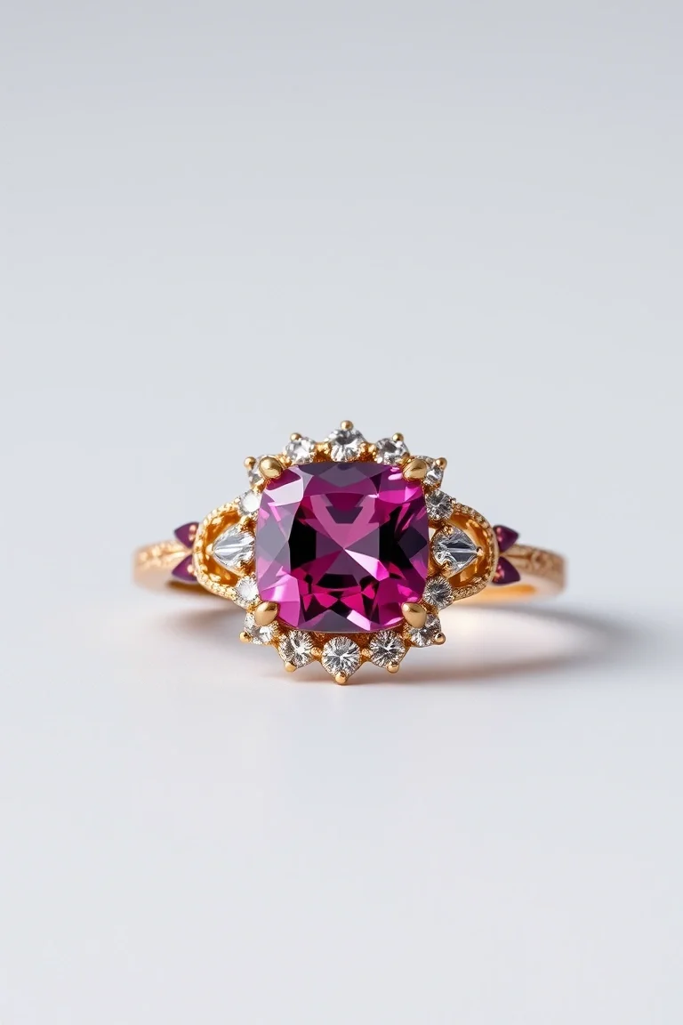 14K CONTEMPORARY PINK TOURMALINE DIAMOND SLIDE