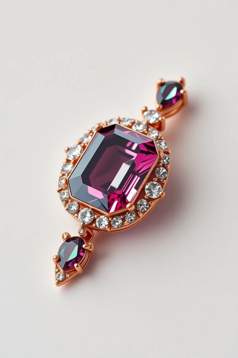 14K CONTEMPORARY PINK TOURMALINE DIAMOND SLIDE