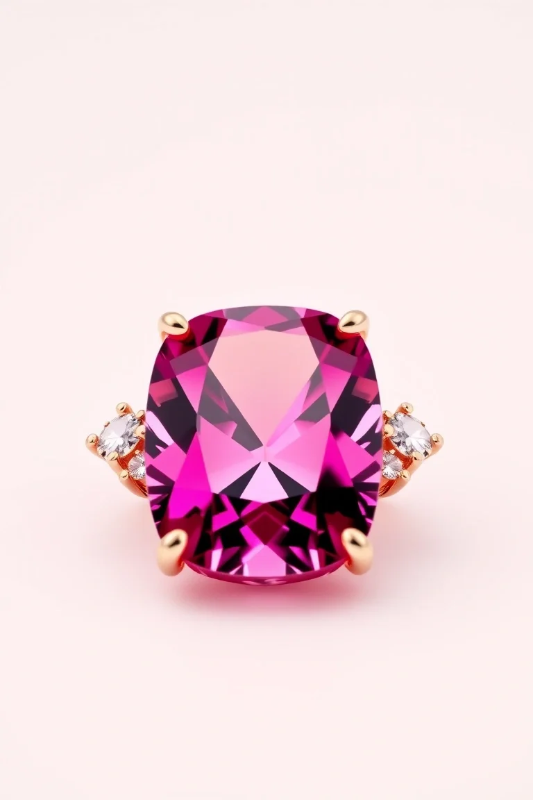 14K CONTEMPORARY PINK TOURMALINE DIAMOND SLIDE