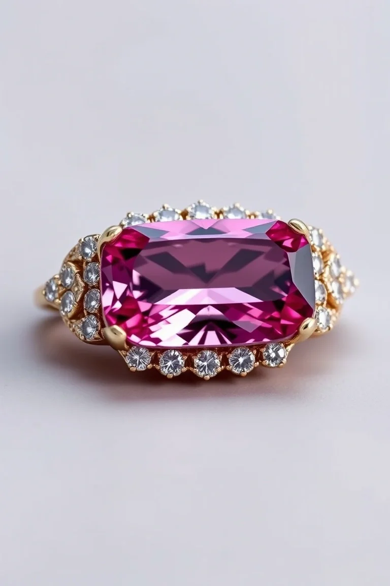 14K CONTEMPORARY PINK TOURMALINE DIAMOND SLIDE
