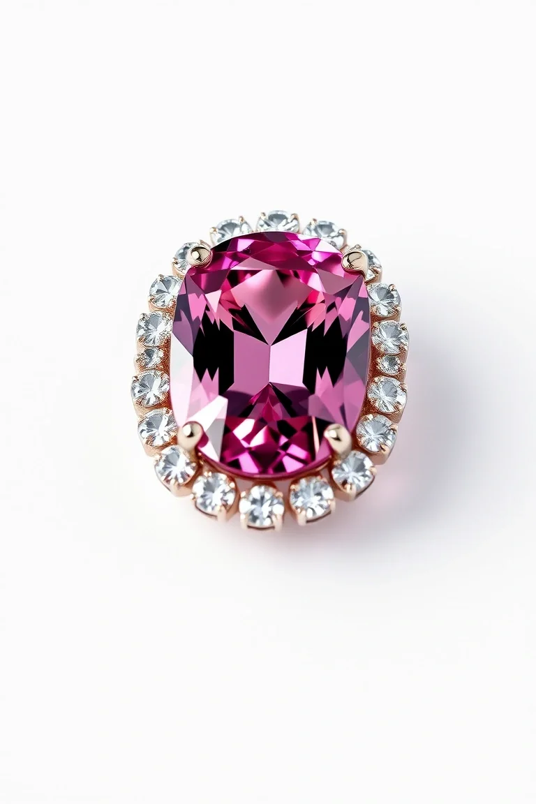 14K CONTEMPORARY PINK TOURMALINE DIAMOND SLIDE