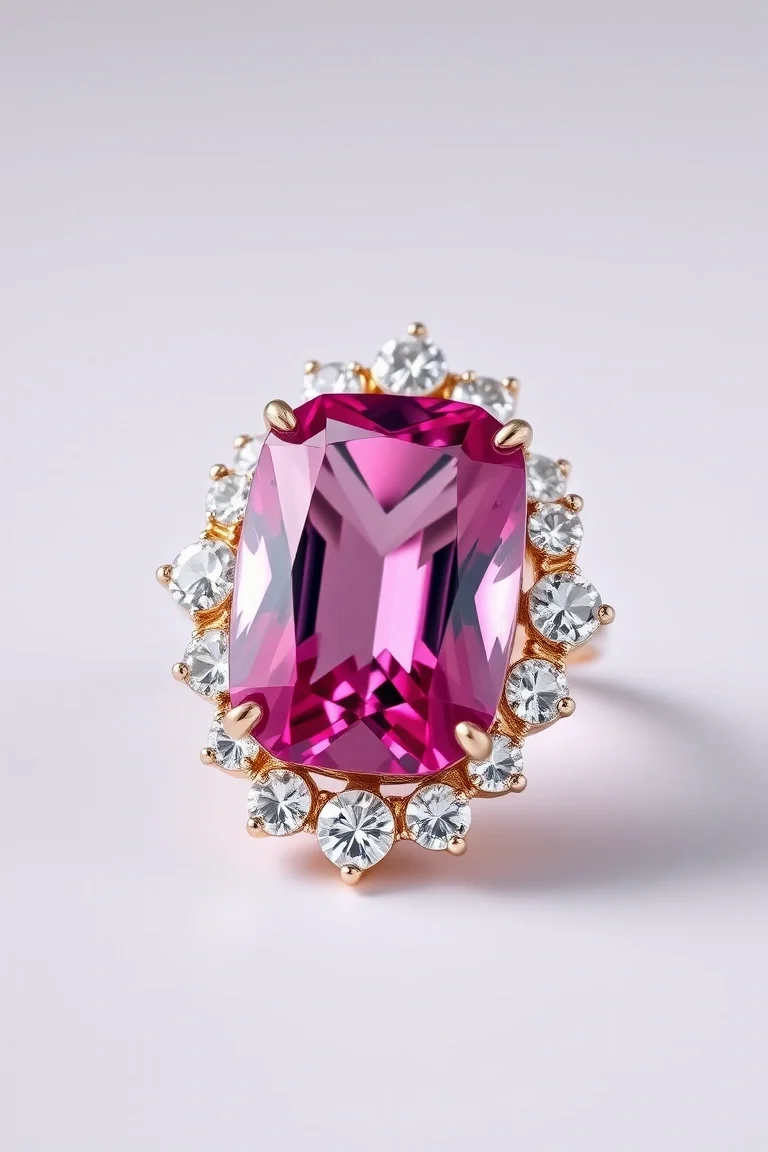 14K CONTEMPORARY PINK TOURMALINE DIAMOND SLIDE