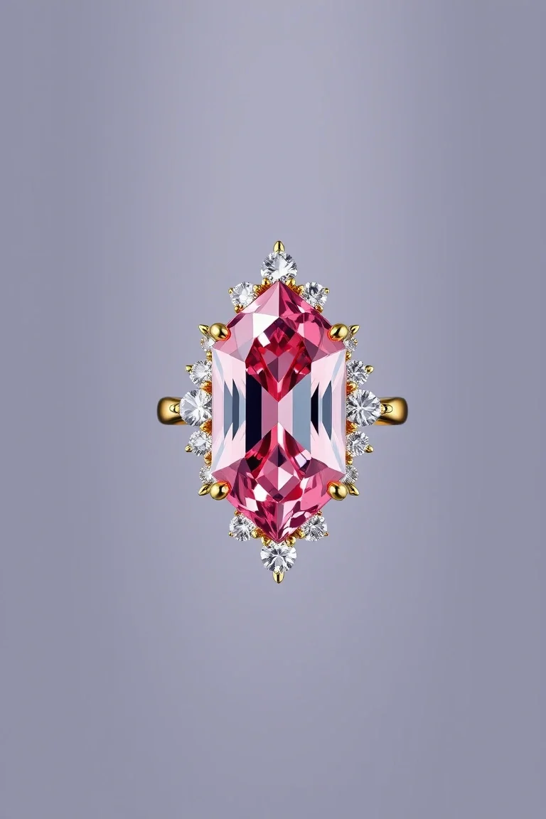 14K CONTEMPORARY PINK TOURMALINE DIAMOND SLIDE
